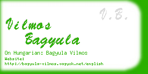 vilmos bagyula business card